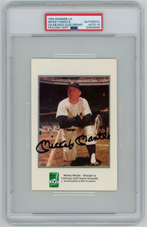 1992 Shangri-La Mickey Mantle PSA/DNA Certified Authentic Auto 10 BOLD!