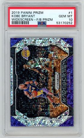 2019 Panini Prizm #1 Kobe Bryant Widescreen Fast Break Prizm PSA 10 GEM MINT