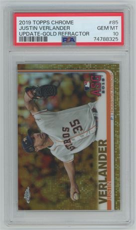 2019 Topps Chrome Update #85 Justin Verlander Gold REF 14/50 PSA 10 GEM MINT