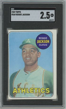 1969 Topps #260 Reggie Jackson RC SGC 2.5 GOOD+