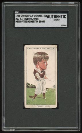 1928 Churchman's #27 Bobby Jones SGC Authentic Altered