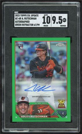 2023 Topps Ch Update Adley Rutschman Green Refractor Auto 67/99 SGC 9.5 Auto 10