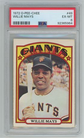 1972 O-Pee-Chee #49 Willie Mays PSA 6 EXMT