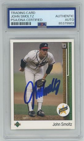 1989 Upper Deck #17 John Smoltz RC Autograph PSA Authentic Auto