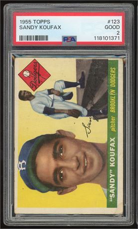 1955 Topps #123 Sandy Koufax RC PSA 2 GOOD