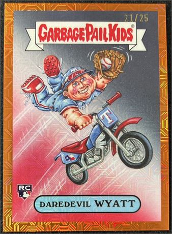 2024 Bowman Chrome Garbage Pail Kids Orange Mojo REF 21/25 Wyatt Langford RC
