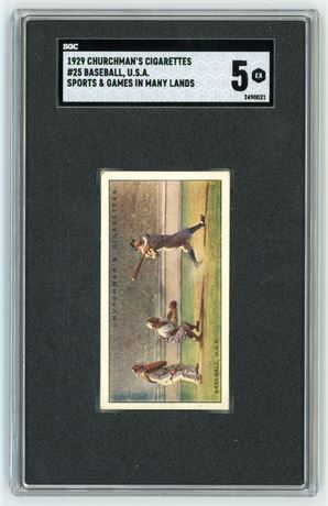1929 Churchman's #25 Babe Ruth Baseball SGC 5 EX w/ Complete Set (1- 25)