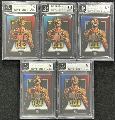 2023 Topps Now Victor Wembanyama ROY BGS Graded Lot (5)