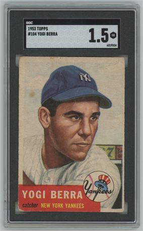1953 Topps #104 Yogi Berra SGC 1.5 FAIR