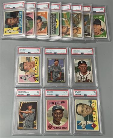 1952-1960 Topps/Bowman Baseball PSA 7-8 Graded Lot (14)