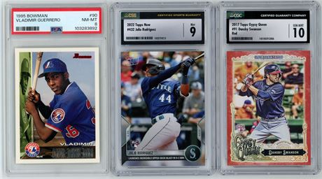 1995-2022 Topps/Bowman Graded Lot (3) w/ Swanson /10 Red CGC 10