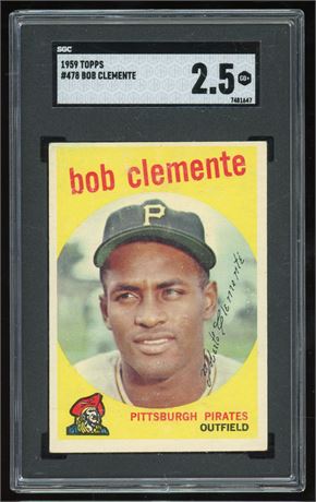 1959 Topps #478 Roberto Clemente SGC 2.5 GOOD+