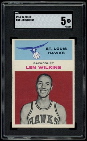 1961-62 Fleer #44 Len Wilkins RC SGC 5 EX