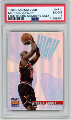 1996 Stadium Club Michael Jordan High Risers-Members Only PSA 6 EXMT