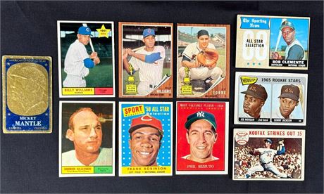 1960's Topps Base Ball HOF Lot (10) Low Grade to EX