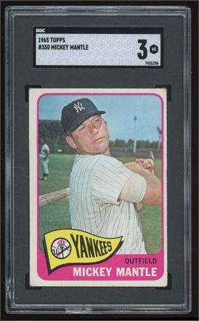 1965 Topps #350 Mickey Mantle SGC 3 VG
