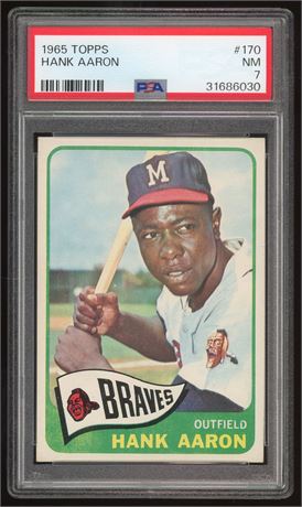 1965 Topps #170 Hank Aaron PSA 7 NM