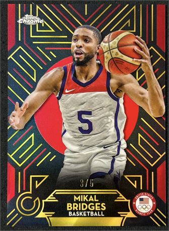 2024 Topps Chrome Olymic Athlete Nouveau Mikal Bridges 3/5