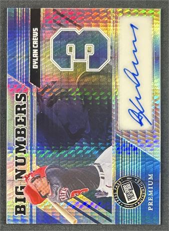 2024 Leaf Press Pass Premium Dylan Crews Big Numbers 6/10 Auto