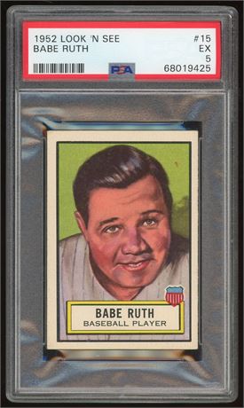 1952 Look 'N See #15 Babe Ruth PSA 5 EX