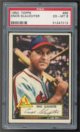 1952 Topps #65 Enos Slaughter PSA 6 EXMT