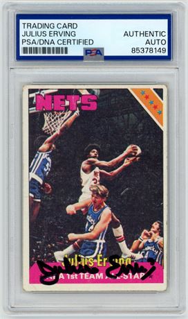 1975 Topps #300 Julius Irving PSA Authentic Auto