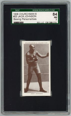 1938 Churchman's #20 Jack Johnson Boxing Personalities SGC 7 NM