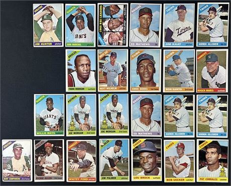 1966 Topps Baseball Lot (24) w/ Stars LG to VG