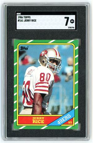 1986 Topps #161 Jerry Rice RC SGC 7 NM