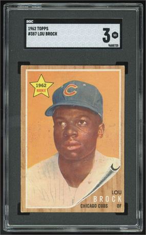 1962 Topps #387 Lou Brock RC SGC 3 VG