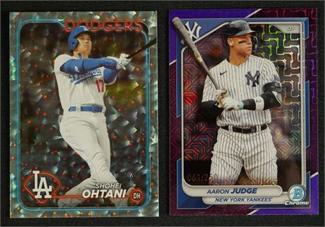 2023 Topps Shohei Ohtani 153/399 & Bowman Chrome Aaron Judge 61/250