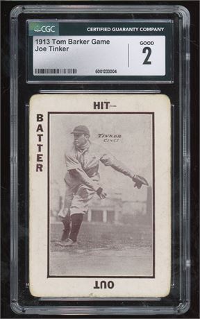 1913 Tom Barker Game Joe Tinker CGC 2 GOOD