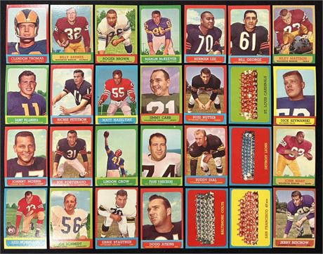 1963 Topps Football Starter Set (28/170) w/ 5 HOF Sharp EX-NM Cards