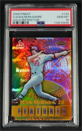 2000 Topps Finest #123 Sosa/McGwire Gold Refractor PSA 10 GEM MINT Pop 3