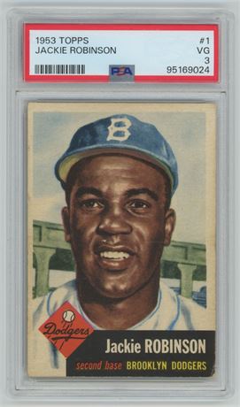 1953 Topps #1 Jackie Robinson PSA 3 VG
