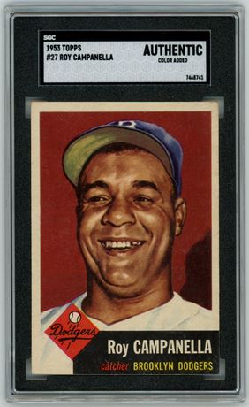 1953 Topps #27 Roy Campanella SGC Authentic (Color Added)
