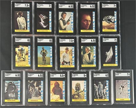 1977 Star Wars Wonder Bread Complete Trading SGC Graded Set (1-16)