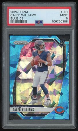 2024 Prizm #301 Caleb Williams RC Blue Ice 36/99 PSA 9 Mint