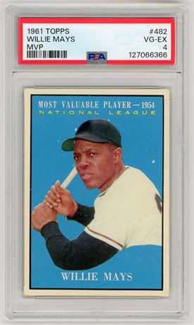 1961 Topps #482 Willie Mays MVP PSA 4 VGEX