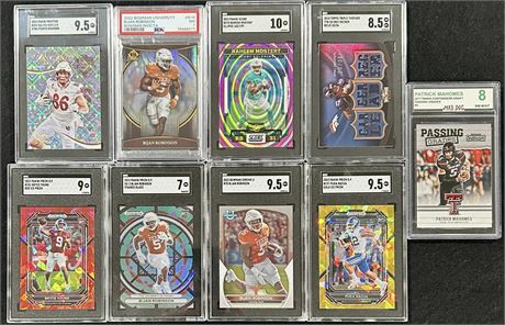 Ultra Modern Graded Football Lot (9) w RC's, #'d, Variations and Mahomes RC