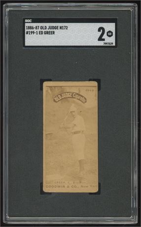 1886-87 N172 Old Judge  #199-1 Ed Greer SGC 2 GOOD