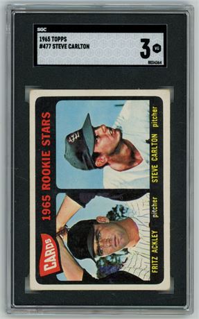 1965 Topps #477 Steve Carlton RC SGC 3 VG