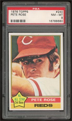 1976 Topps #240 Pete Rose PSA 8 NMMT