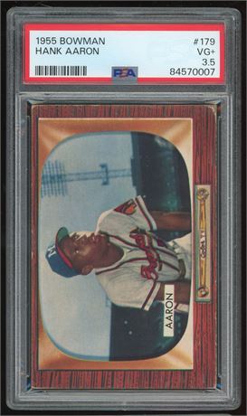 1955 Bowman #179 Hank Aaron PSA 3.5 VG+