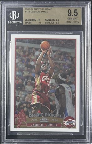 2003-04 Topps Chrome #111 Lebron James RC BGS 9.5 GEM MINT
