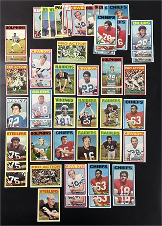 1972 Topps Football Loaded with HOF/Stars Lot (53) EXMT AVG SHARP!