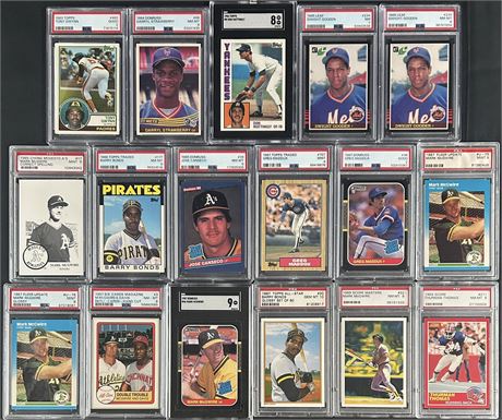 1983-1989 Graded Card Lot PSA/SGC Grade Lot (17) w/McGwire, Bonds
