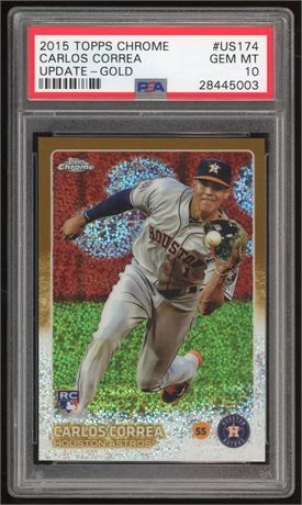2015 Topps Chrome Update Gold Carlos Correa RC 136/250 PSA 10 GEM MINT