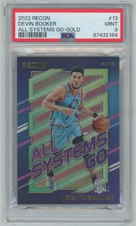 2022 Recon #13 Devin Booker All Systems Go-Gold 03/10 PSA 9 MINT