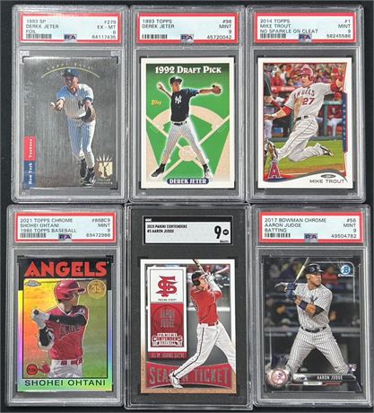 Modern Baseball Graded Lot (6) w/ Jeter & Judge RC's, Ohtani Ref